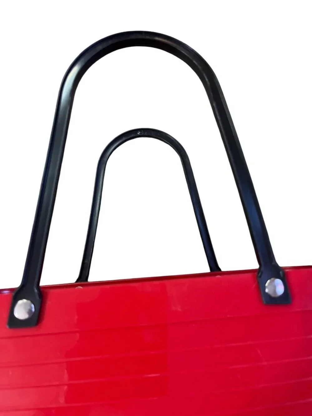 Hinza Red Swedish Plastic Tote Bag Made in Holland Retro Beach Shopping Bag USED